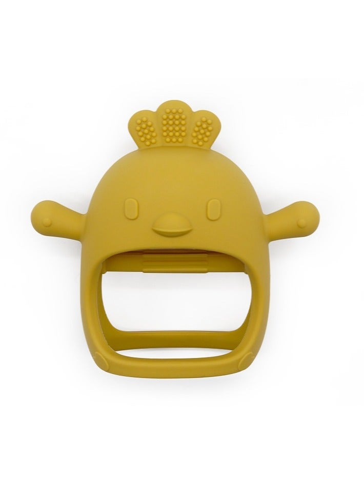 Mini Treasures BPA Free Silicone Baby Teething Toys| Baby Hand Teether Mitten for Sucking Needs| Baby Chew Toys Hand Pacifier for Soothing Teething Pain Relief - Yellow - Image 1